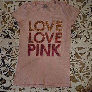 Pink Glitter Love Kids T-Shirt